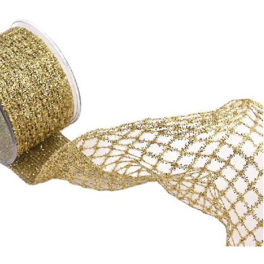 Ribbon 4.5mt, 62mm to 150mm Stretch Net Gold *ETA Nov